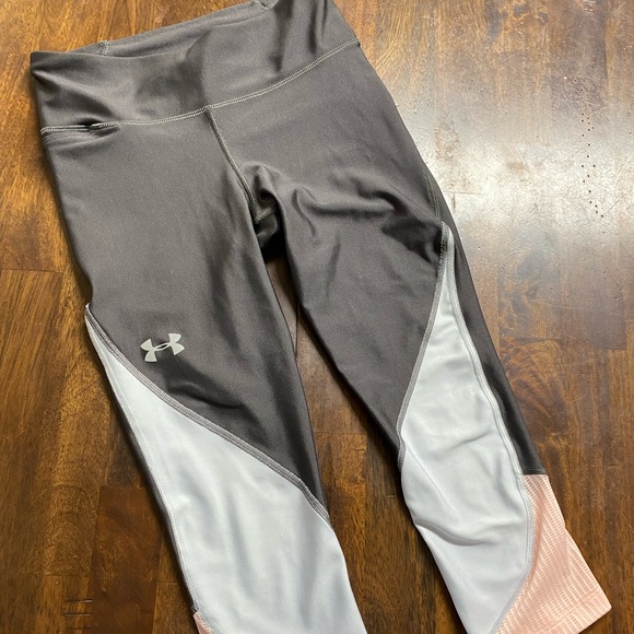 Under Armour Pants - Under Armour Grey and Pink Capri Leggings size small